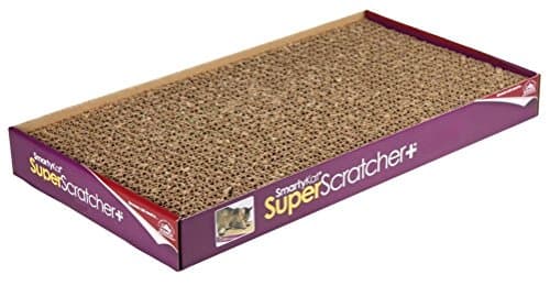 SmartyKat Super Scratcher+ Scroll Corrugated Cat Scratcher, Catnip Infusion Technology - Brown, Double Wide