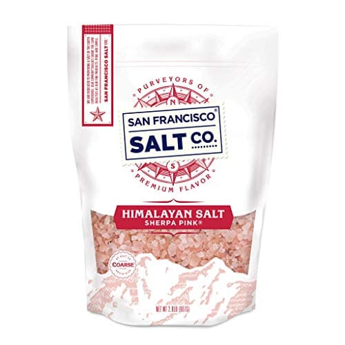 Sherpa Pink Gourmet Himalayan Chef Salt, Extra Coarse Grain, Large 5 lb Resealable Bag, Bulk, for Grinders, Direct Seasoning, Gluten Free, Vegan, 100% Natural, No Preservatives or Artificial Flavours