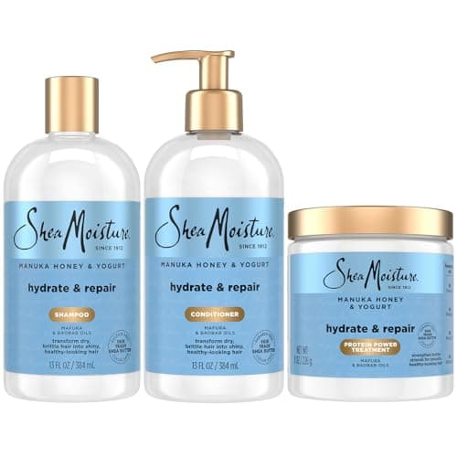 Shea Moisture Hydrate + Repair Protein Power Hair Treatment for dry, damaged hair Manuka Honey & Yogurt sulfate-free deep conditioner 237 ml