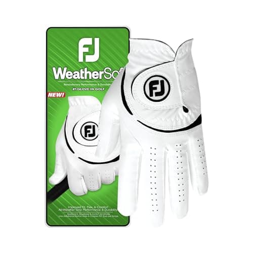 FootJoy Men's WeatherSof 2-Pack Golf Glove, White, Medium/Large, Worn on Left Hand