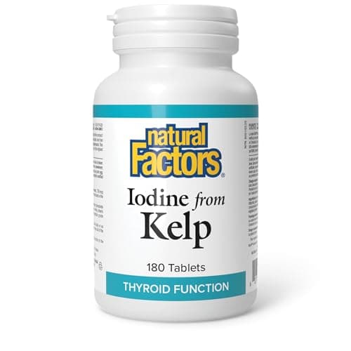 Natural Factors Iodine from Kelp, 180 Tablets, 750 mcg of Iodine per Tablet, HIGH POTENCY, Promotes Healthy Thyroid Function, Proudly Canadian