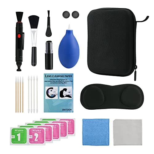 RHOTALL 19 in 1 Lens Case Accessories with Lens Protector and Thumb Caps for Meta/Oculus Quest 2&3/Hololens 2, VR Headset Accessories Kit, Various Cleaning Tools for Xbox/Camera