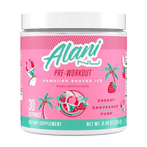 Alani Nu Pre-Workout Supplement Powder for Energy, Endurance, and Pump, Hawaiian Shaved Ice, 30 Servings (Packaging May Vary)