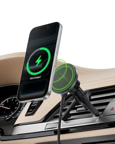Belkin BoostCharge Pro Wireless Magnetic Car Charger with Qi2 (15W), MagSafe Compatible Charger for All iPhone Models 16, 15, 14, 13, 12, USB-C to USB-C Cable (1.5m) Included