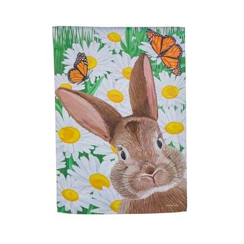 Evergreen Enterprises Happy Easter Bunny & Carrot Wreath Garden Flag ...