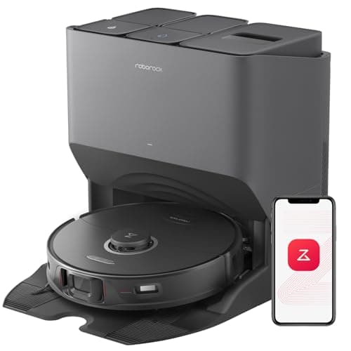 roborock S8 MaxV Ultra Robot Vacuum and Sonic Mop, 10000 Pa Suction, Corner to Edge Deep Cleaning, Hot Air Self-Drying, Auto Empty & Refill, Detergent Dispenser, Obstacle Avoidance, Black