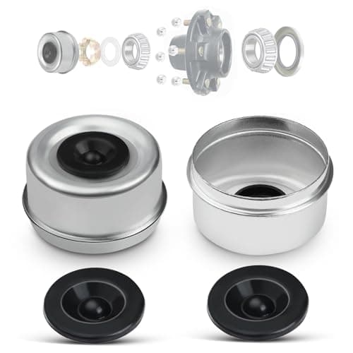 Replacement 50mm Metal Dust Cap Wheel Hub Trailer Bearing Dust Grease ...