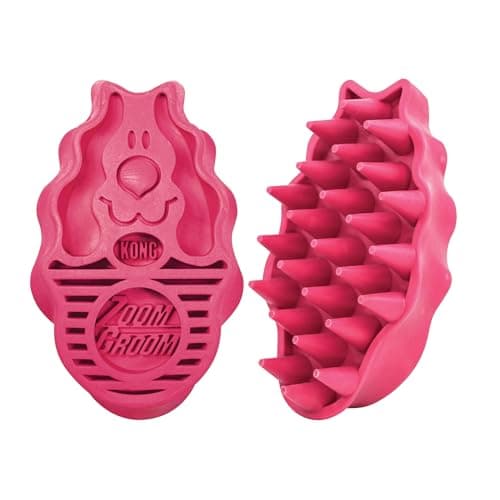 KONG - Zoom Groom Dog Brush, Groom and Massage While Removing Loose Hair and Dead Skin - Blue