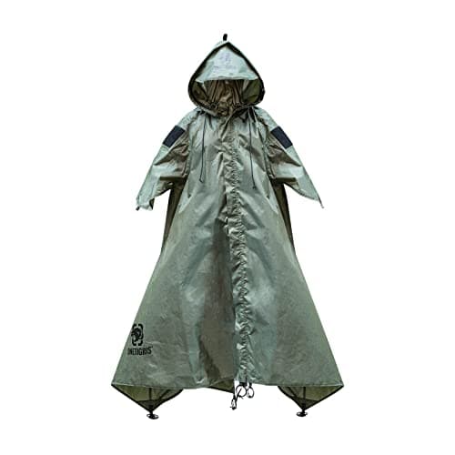 ONETIGRIS TENTSFORMER Hooded Poncho 4-in-1 Raincoat, Backpack Rain Cover, Half Teepee Tent and Tarp Shelter, Ranger Green, Medium