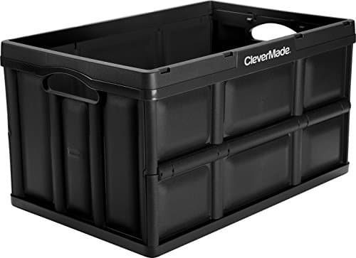 CleverMade 45L Collapsible Storage Bins, Plastic Stackable Grated Wall ...