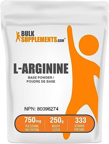 BulkSupplements.com gal-Arginine Powder - Arginine 1000mg, Arginine Supplement - Nitric Oxide Supplement, Unflavored & Gluten Free, 1000mg per Serving, 500g (1.1 lbs) (Pack of 1)