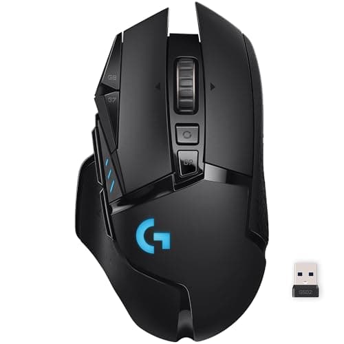 Logitech G502 LIGHTSPEED Wireless Gaming Mouse, HERO 25K Sensor, 25,600 DPI, RGB, Adjustable Weights, 11 Programmable Buttons, Long Battery Life, On-Board Memory, PC / Mac