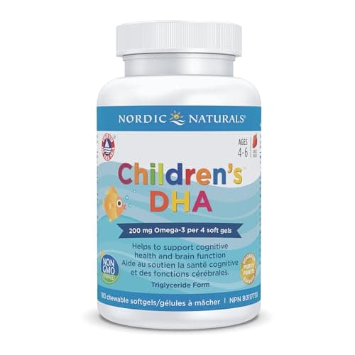 Nordic Naturals Children's DHA Strawberry - For Healthy Cognitive Development and Immune Function in Ages 4-6, 180 Soft Gels