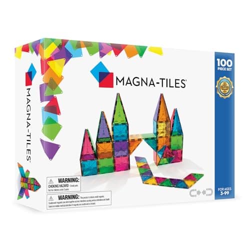 Magna-Tiles juego de 100 piezas de colores transparentes
