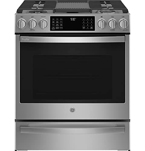 GE Profile™ 30" Smart Slide-In Front-Control Gas Fingerprint Resistant ...