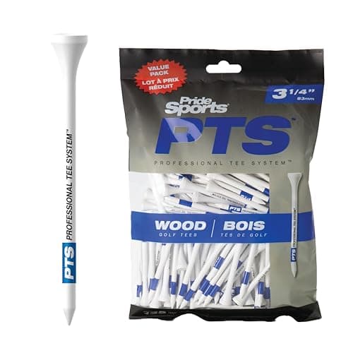 Pride Professional Tee System Plastic Golf Tees (Pack of 50), 40 Count 3-1/4-Inch + 10 Count 1-1/2-Inch,White