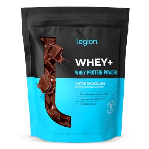 LEGION Whey Protein Powder Chocolate - Whey+ Isolate Protein Powder - Protein Isolate from Grass Fed Cows - Non-GMO, Lactose-Free, Sugar-Free Protein Powder Dietary Supplement (30 Servings)