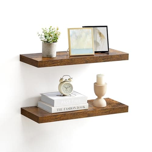 VASAGLE Wall Shelves, Set of 3, Wall-Mounted Floating Shelves for ...