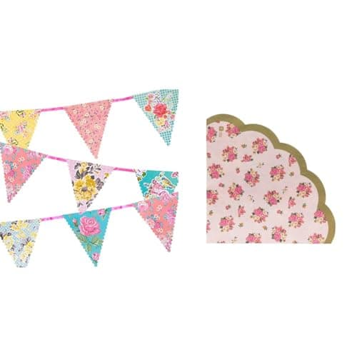 Talking Tables Tea Party Decorations Floral Banner Bunting | Truly ...