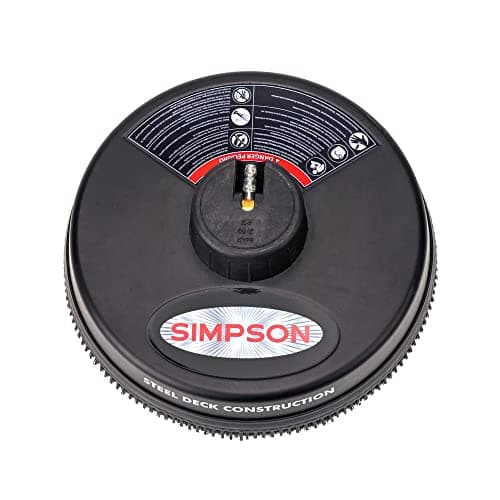 Simpson Cleaning 80165 Universal 15" Steel Pressure Washer Surface Cleaner for Cold Water Machines, 1/4" Quick Connection, Recommended Min 3000 PSI up to Max of 3700 PSI, Black
