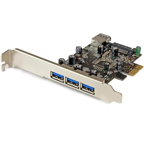 StarTech.com 4 Port PCI Express USB 3.0 Card - 3 External and 1 Internal - Native OS Support in Windows 8 and 7 - Standard and Low-Profile (PEXUSB3S42)