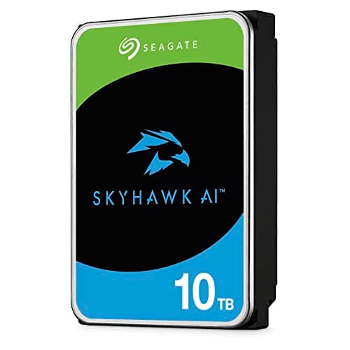 Seagate Skyhawk AI 10TB Video Internal Hard Drive HDD – 3.5 Inch SATA 6Gb/s 256MB Cache for DVR NVR Security Camera System with in-House Rescue Services (ST10000VEZ01/ST10000VE001)