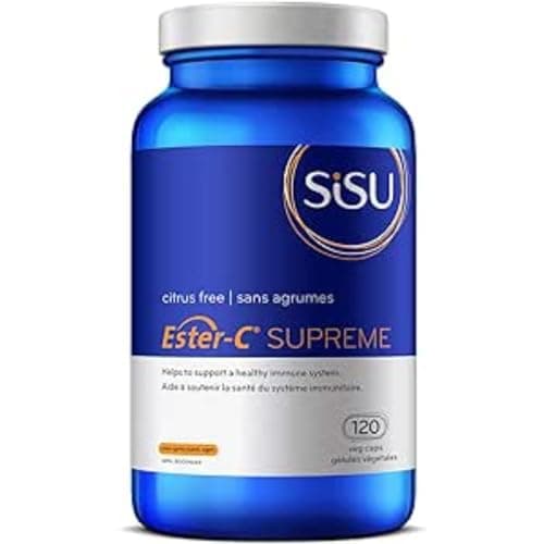 Sisu Ester-C Supreme Capsules, 24-hour Immune Support, With Antioxidant Bioflavonoids and Larch Arabinogalactan for Immune System Support, 120 caps, Citrus free, Gluten Free, Vegan, Non-GMO