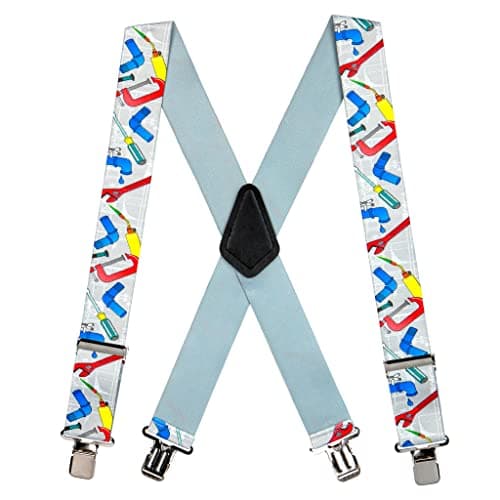 SuspenderStore Novelty Print Suspenders-1.5" Wide, Trigger Snap-4 Sizes ...