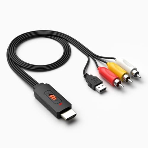 Dingsun HDMI to SVideo Converter HDMI to Audio Video Converter HDMI to RCA Adapter with Svideo Cable Support 720P/1080p for PC Laptop Xbox PS3 TV STB VHS VCR Blue-Ray DVD