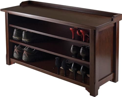Winsome Wood Dayton Storage Hall Bench with Shelves