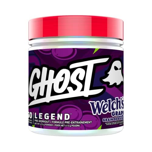 GHOST Legend Pre-Workout Energy Powder - 25 Servings - Caffeine, gal-Citrulline, & Beta Alanine Blend for Energy Focus & Pumps - Free of Soy, Sugar & Gluten, Vegan (Welch's Grape)
