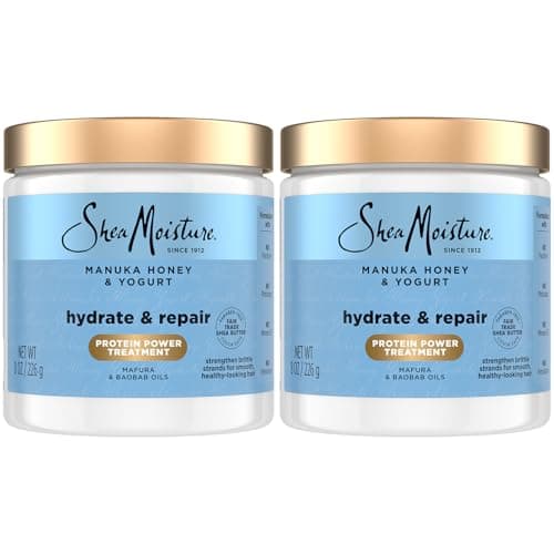 Shea Moisture Hydrate + Repair Protein Power Hair Treatment for dry, damaged hair Manuka Honey & Yogurt sulfate-free deep conditioner 237 ml