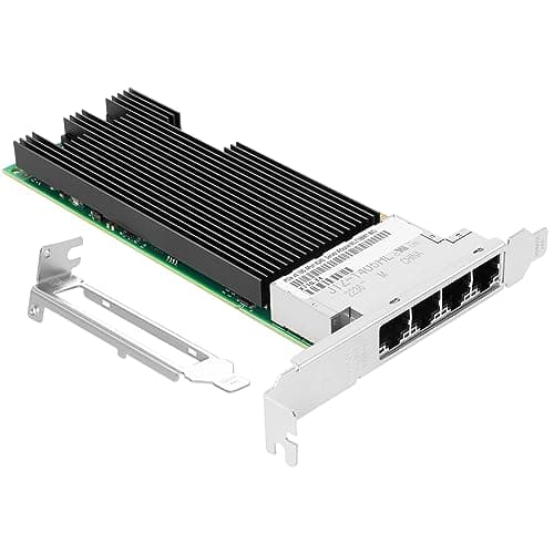 Euqvos for Intel X710-T4 PCIe Ethernet Converged Network Adapter 10 Gigabit Ethernet Server NIC 4X RJ45 Ports Intel XL710BM1 Chip LAN Card Support Windows/Linux/Ubuntu/Freebsd