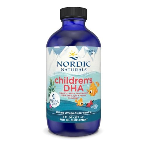 Nordic Naturals Children's DHA Liquid - Strawberry Flavored Fish Oil Supplement Rich In Omega 3 DHA, Supports Heart Health, Brain Development For Children During Critical Years, 119 mL