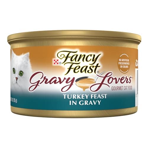 Fancy Feast Wet Cat Food, Gravy Lovers, Turkey Feast in Roasted Turkey Flavor Gravy, 3-Ounce Can, Pack of 24