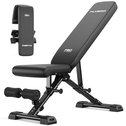 Titan Fitness Single Post Adjustable FID (Flat/Incline/Decline) Bench, Rated 1,500 LB, Weight Training Bench