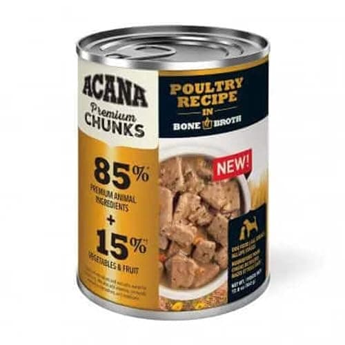 ACANA Premium Chunks in Bone Broth Grain-free Wet Dog Food Lamb Recipe 12.8oz Cans (12 Count)