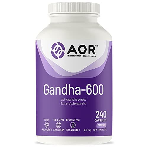 AOR Gandha-600 Ashwagandha Supplement, 240 Caps 240-Day Supply - Organic Ashwagandha 600mg for Men & Women - Supports Focus, Relaxation, Restfulness & Cognitive Support - Vegan, Non-GMO & Gluten-Free