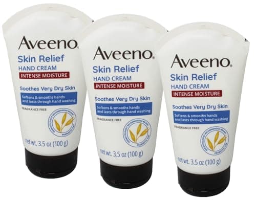 Aveeno Intense Relief Hand Cream, Very Dry Skin, Moisturizer, Paraben Free, Sensitive Skin, Non-Greasy, 97-ml