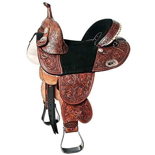 HILASON 15 in Western Horse Barrel Racing Trail Pleasure American Leather Saddle Tack Set Brown Comfytack