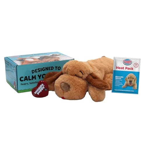 Original Snuggle Puppy Toys - Heartbeat Puppy for Dogs - Dog Plush for Anxiety Relief, Calming Aid, and Comfort Toy for Behavioral Training in Biscuit