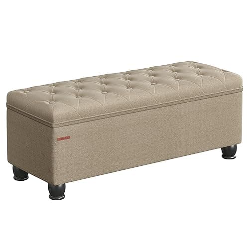 SONGMICS Storage Ottoman Bench, Bench with Storage, for Entryway ...