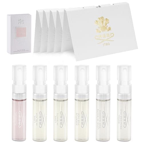 Creed Vial Variety Bundle: Women's Fragrances Sample Set - Aventus for Her, Love In White, Wind Flowers, Royal Princess Oud, Love in Black, Love in White Summer - 6 Cologne Samples, 0.05 oz Each