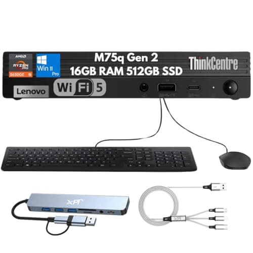 Lenovo ThinkCentre M75q Gen2 Tiny Desktop - AMD Ryzen 7 Pro 5750GE, 16GB RAM, 512GB SSD, Windos 11 Pro - 11JN002QUS