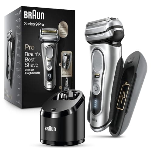 Braun Electric Razor for Men Series 9 Pro 9477cc, Wet & Dry 100% Waterproof Shave, with Portable Charging Case and 5-in-1 Cleaning & Charging SmartCare Center