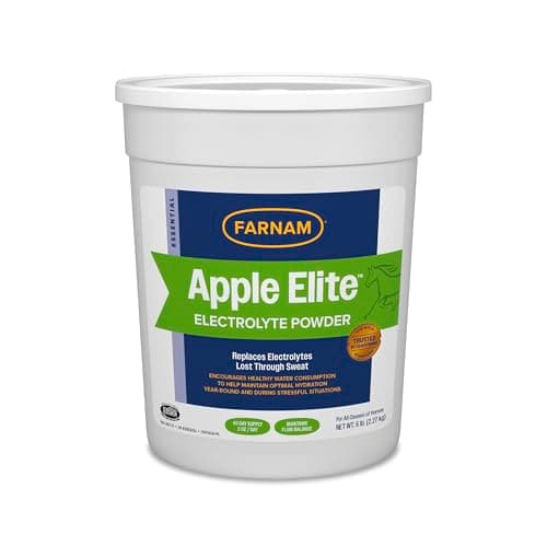 Farnam Apple Elite Horse Electrolyte Powder, Replaces Minerals Lost in Sweat During Exercise, Extreme Weather & Stressful Conditions, 20 lbs., 160 Day Supply