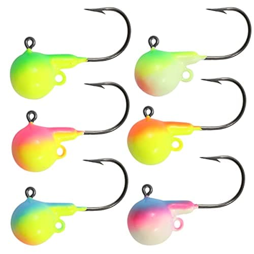 NORTHLAND TACKLE FIRE-Ball JIG / 1.125" / 3/8 OZ - #2/0 HK / 6 Pack/Assorted Two Tone