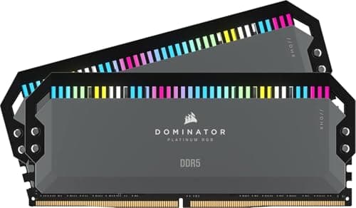 CORSAIR DOMINATOR PLATINUM RGB DDR5 32GB (2x16GB) DDR5 6000MHz CL30 AMD EXPO Intel XMP iCUE Compatible Computer Memory – Gray (CMT32GX5M2B6000Z30K)