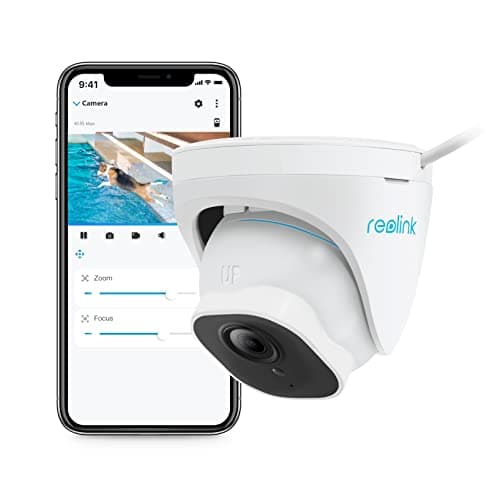 REOLINK 4K Outdoor Camera for Home Security System, Surveillance IP PoE Camera with 3X Optical Zoom, Smart Human/Vehicle Detection, Time Lapse, Work with Smart Home, up to 256GB microSD Card, RLC-822A