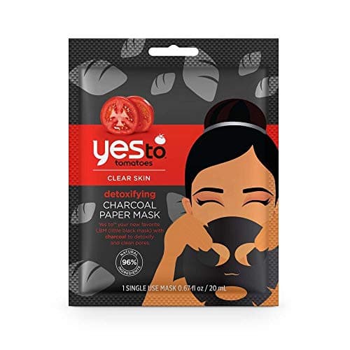 tomatoes detoxifying paper mask with charcoal – single use – Yes To